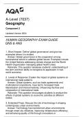 (7037) AQA A-Level Geography Component 2 Human Geography Exam Guide Qns & Ans Updated Version