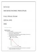 (ASU) ECN 212 MICROECONOMIC PRINCIPLES FALL FINAL EXAM QNS & ANS 2024