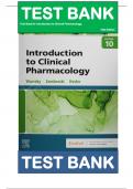 Test Bank for Introduction to Clinical Pharmacology 10th Edition By Constance Visovsky, Cheryl Zambroski, Shirley Hosler ISBN: 9780323755351 |Chapter 1-20 |Complete Guide A+