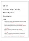 (ASU) CIS 105 COMPUTER APPLICATIONS & IT KNOWLEDGE CHECK LATEST UPDATE 2024.