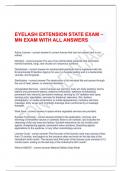 EYELASH EXTENSION STATE EXAM &ndash; MN EXAM WITH ALL ANSWERS
