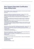 Peer Support Specialist Certification Exam Study Exam 2024 Questions and Answers