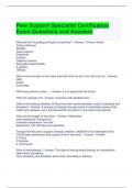 Peer Support Specialist Certification Exam Questions and Answers- Graded A