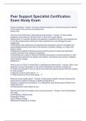 Peer Support Specialist Certification Exam Study Exam Questions and Answers