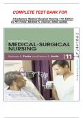 COMPLETE TEST BANK FOR   Introductory Medical-Surgical Nursing 11th Edition by RN Timby, Barbara K. (Author) latest update 