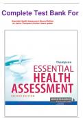    Complete Test Bank For    Essential Health Assessment Second Edition    by Janice Thompson (Author) latest update 