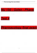 Galen Pharmacology Final Exam 2024 With 100% Correct Answers||Latest Update 2024