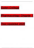 Galen College Pharmacology Chapter 1 Test Questions Updated 2024