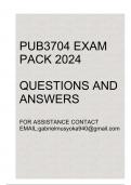 PUB3704 Exam pack 2024&lpar;Questions and answers&rpar;