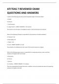 ATI TEAS 7 REVIEWED EXAM QUESTIONS AND ANSWERS 