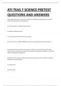 ATI TEAS 7 SCIENCE PRETEST QUESTIONS AND ANSWERS 