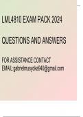 LML4810 Exam pack 2024(Questions and answers)