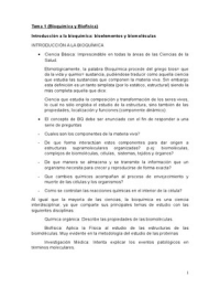 Tema 1&colon; Introducci&oacute;n y biomol&eacute;culas