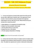 NR509 / NR 509 Midterm Exam  Advanced Physical Assessment Questions and Answers (Verified Answers) 2023/2024
