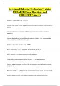 Registered Behavior Technician Training UPDATED Exam Questions and  CORRECT Answers