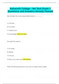 Ashworth College - Vet Tech Exam 1 Questions and Answers Already Passed