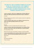 ATI MENTAL HEALTH PROCTORED EXAM 2019  WITH ALL 70 QUESTIONS AND CORRECT  ANSWERS WITH RATIONALES&sol; 2019 ATI  MENTAL HEALTH PROCTORED EXAM LATEST  VERSION 2024&sol;2025 &lpar;NEW&excl;&excl;&rpar;
