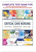 COMPLETE TEST BANK FOR  Priorities in Critical Care Nursing 9th Edition         by Linda D. Urden DNSc RN CNS FAAN (Author) Latest update 