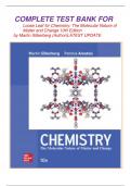 COMPLETE TEST BANK FOR Loose Leaf for Chemistry: The Molecular Nature of Matter and Change 10th Edition by Martin Silberberg (Author)LATEST UPDATE 