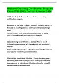 National Coaching Certification Program Exam With 100&percnt; Correct Answers 2024
