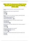 WGU C207 Pre-Assessment Multi Choice Version Data-Driven Decision Making (PVPC) Q&A