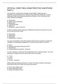 CRITICAL CARE FINAL EXAM PRACTICE QUESTIONS PART 2