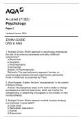 (7182) AQA A-Level Psychology Paper 2 Exam Guide Qns & Ans Updated Version 2024.