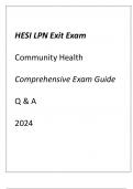 HESI LPN EXIT EXAM COMMUNITY HEALTH COMPREHENSIVE EXAM GUIDE Q & A 2024