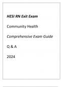 HESI RN EXIT EXAM COMMUNITY HEALTH COMPREHENSIVE EXAM GUIDE Q & A 2024