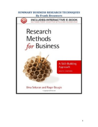 Summary Business research techniques