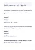 health assessment quiz 1 (Jarvis) QUESTIONS & ANSWERS 2024 ( A+ GRADED 100% VERIFIED)
