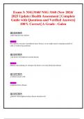 Exam 3&colon; NSG3160&sol; NSG 3160 &lpar;New 2024&sol; 2025 Update&rpar; Health Assessment &vert; Complete Guide with Questions and Verified Answers&vert;  100&percnt; Correct&vert; A Grade - Galen 