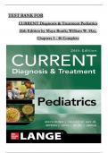TEST BANK For CURRENT Diagnosis & Treatment Pediatrics&comma; 26th Edition by Maya Bunik&semi; William W&period; Hay&comma; Verified Chapters 1 - 46&comma; Complete Newest Version