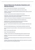 Human Resources Vocabulary Questions and Defined Answers&period;