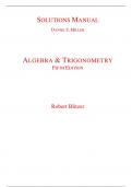 Solutions Manual for Algebra and Trigonometry 5th Edition By Robert Blitzer (All Chapters, 100% Original Verified, A+ Grade)