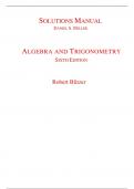 Solutions Manual for Algebra and Trigonometry 6th Edition By Robert F. Blitze (All Chapters, 100% Original Verified, A+ Grade)