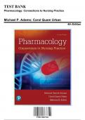 Test Bank: Pharmacology: Connections to Nursing Practice, 4th Edition by Michael P. Adams - Chapters 1-75, 9780134867366 | Rationals Included