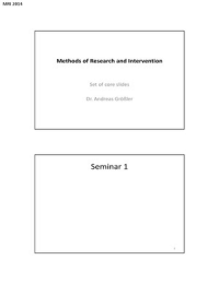 Methods of Research and Intervention