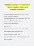 TEPC 5300&colon; PLANNING FOR INSTRUCTION AND ASSESSMENT - Assignment 3 Questions and Answers
