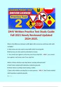 DMV Written Practice Test Study Guide Fall 2021 Newly Reviewed Updated 2024-2025.s.