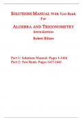 Solutions Manual With Test Bank for Algebra and Trigonometry 6th Edition By Robert F. Blitze (All Chapters, 100% Original Verified, A+ Grade)