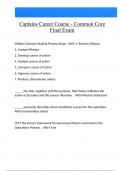 Captains Career Course - Common Core Final Exam Questions And Answers Latest &vert;Update&vert; Verified Answers 