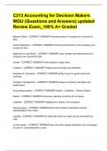 C213 Accounting for Decision Makers WGU (Questions and Answers) updated Review Exam_100% A+ Graded