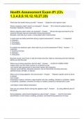 Health Assessment Exam &num;1 &lpar;Ch&period; 1&comma;3&comma;4&comma;8&comma;9&comma;10&comma;12&comma;18&comma;27&comma;29&rpar;Questions and Answers  