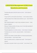 LIVESTOCK Management &lpar;CDE&rpar; Exam Questions and Answers