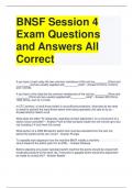 BNSF Session 4 Exam Questions and Answers All Correct