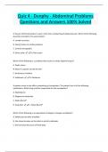 Quiz 4 - Dunphy - Abdominal Problems Questions and Answers 100% Solved 