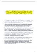   PALS FINAL RED CROSS QUESTIONS AND ANSWERS LATEST TOP SCORE.