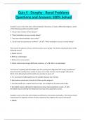 Quiz 4 - Dunphy - Renal Problems Questions and Answers 100% Solved 