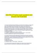  AHA PALS Practice exam questions and answers well illustrated.